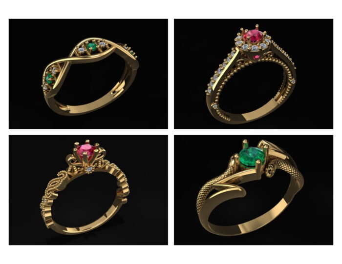 30 Antique Ladies Rings stl 1 1