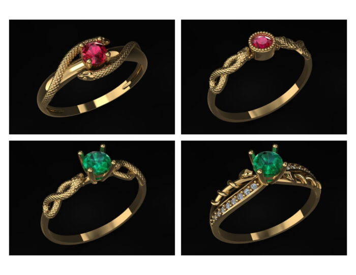 30 Antique Ladies Rings stl 6 1