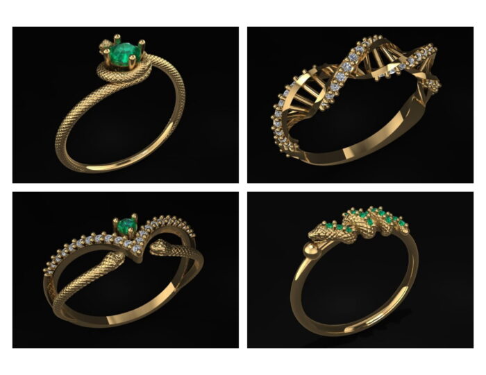 30 Antique Ladies Rings stl 7 1