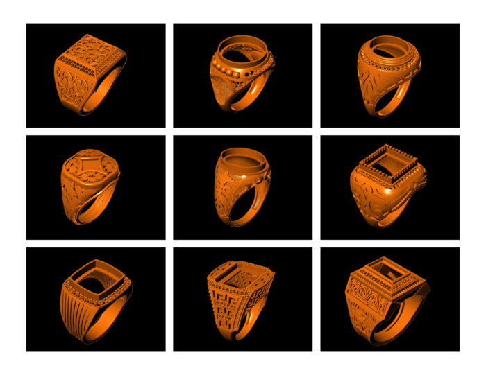 50 Antique Jents Rings 3dm stl . 1