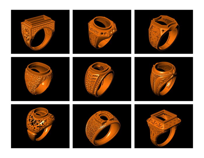 50 Antique Jents Rings 3dm stl . 2