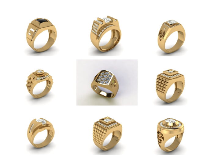 60 Gents Rings 3dm 6