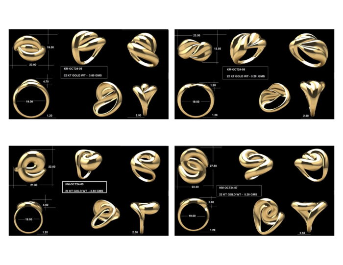 Turkish Ladies Rings 29 Lot 5. 2 rotated