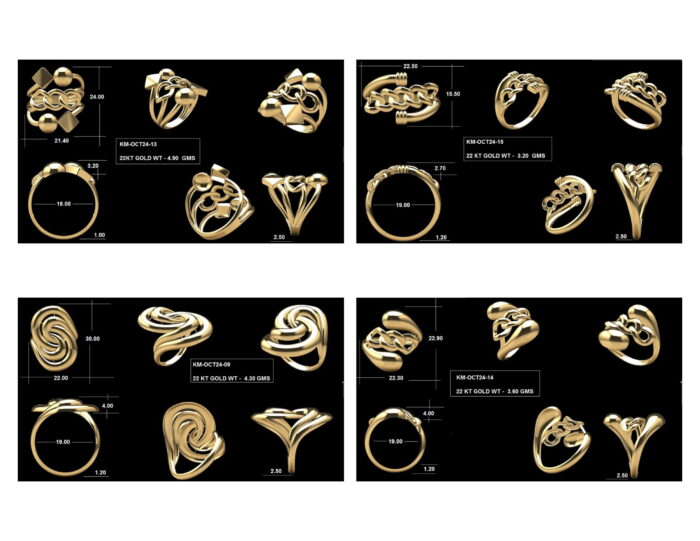 Turkish Ladies Rings 29 Lot 5. 3 rotated