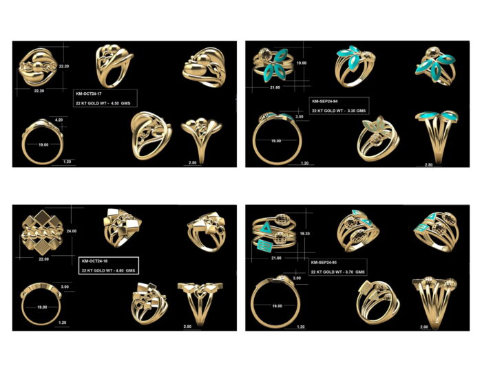 Turkish Ladies Rings 29 Lot 5. 4 rotated