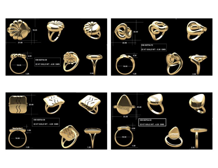 Turkish Ladies Rings 31 Lot 7. 3 rotated