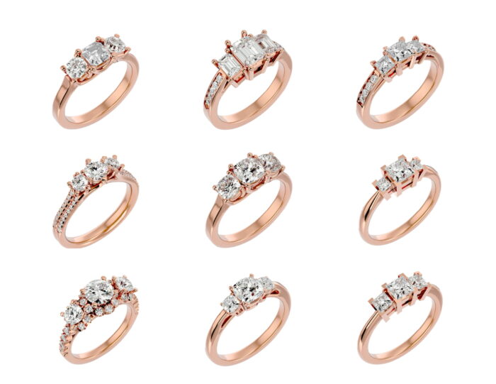 3 Stones 17 Solitire Rings Lot 1 1