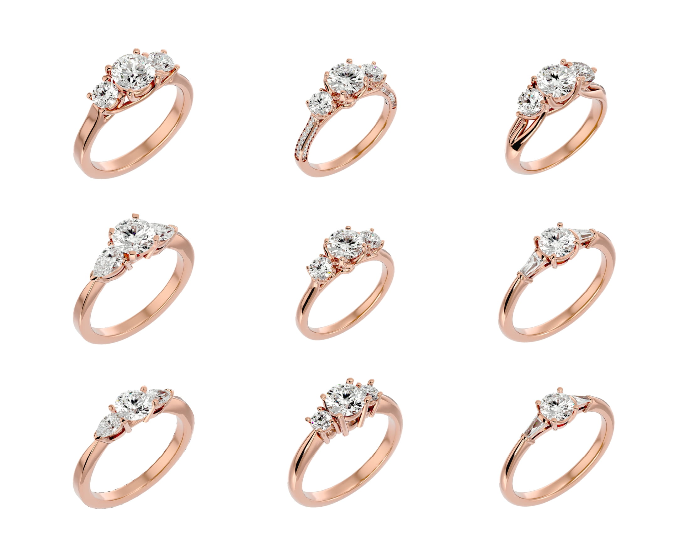 3 Stones 56 Solitire Rings Lot 5-1 3 Stones 56 Solitire Rings Lot 5 1