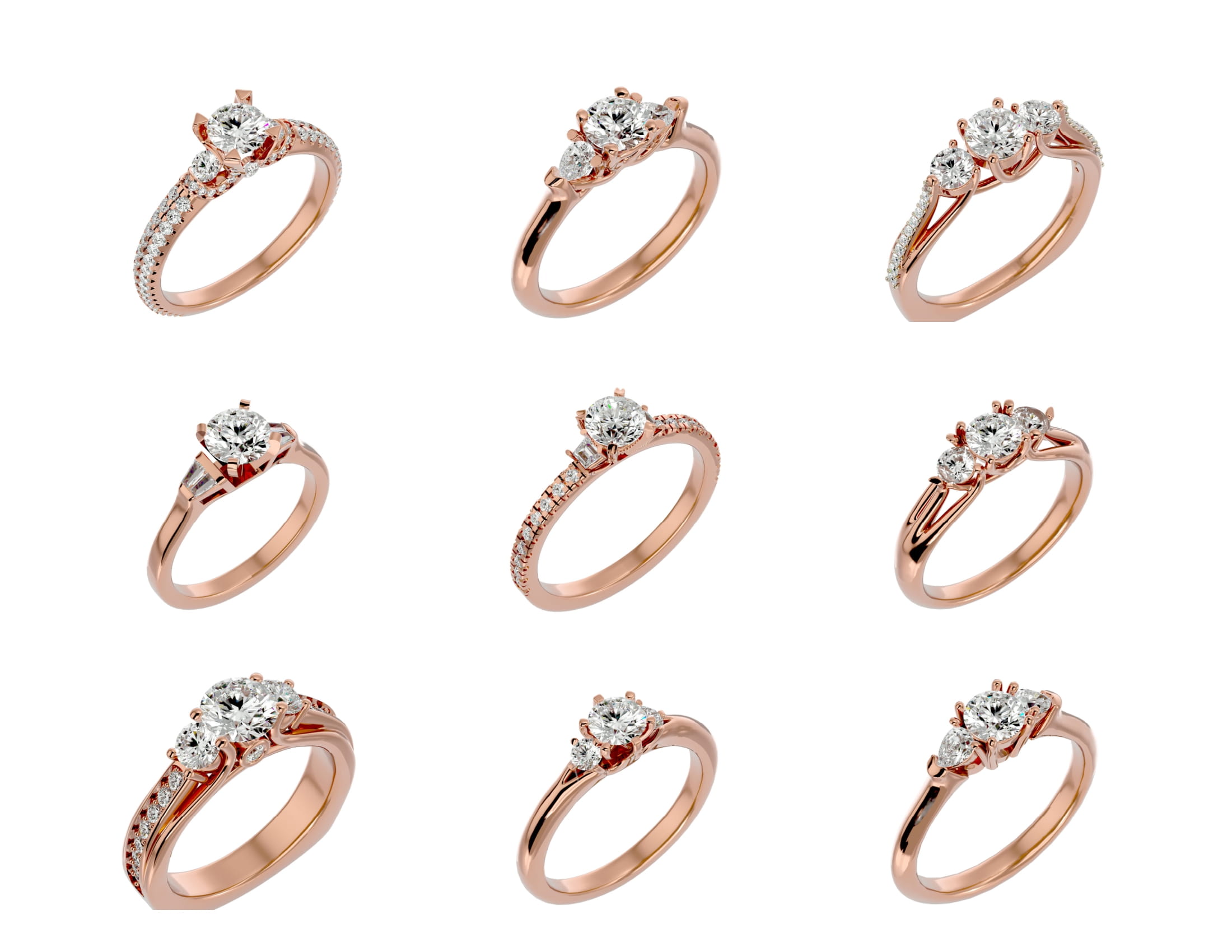 3 Stones 56 Solitire Rings Lot 5-5 3 Stones 56 Solitire Rings Lot 5 5