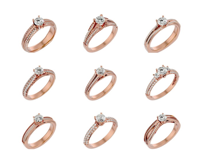 Solitare ring 2 70 4vr 3vd 3