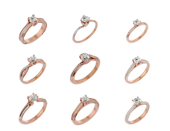 Solitare ring 2 70 4vr 3vd 4