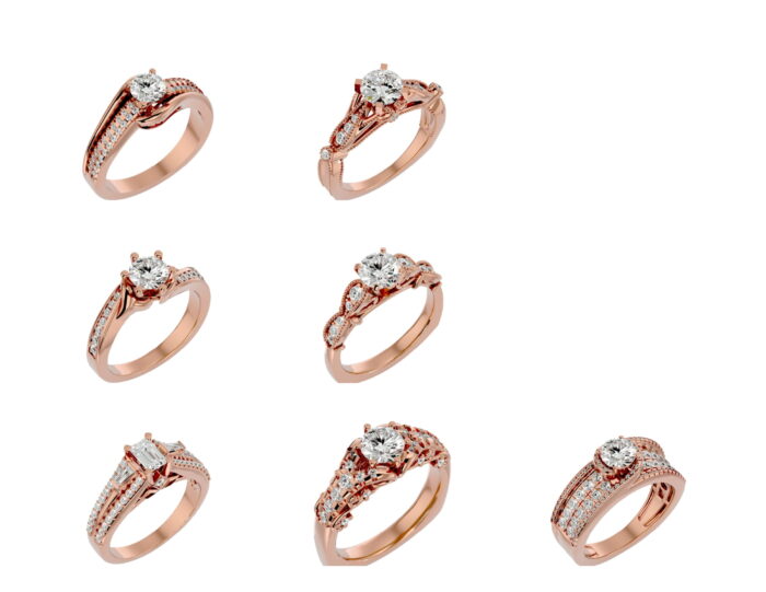 Solitare ring 2 70 4vr 3vd 8