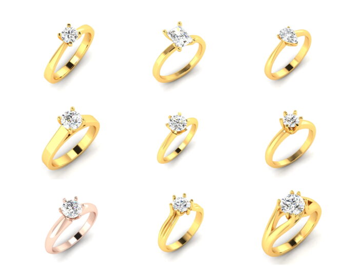 Solitare ring 37 4vr 1vd 4