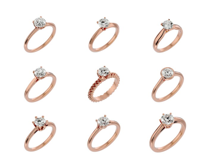 Solitare ring 75 4vr 3vd 4