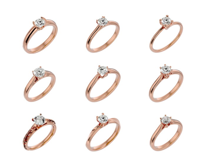 Solitare ring 75 4vr 3vd 5