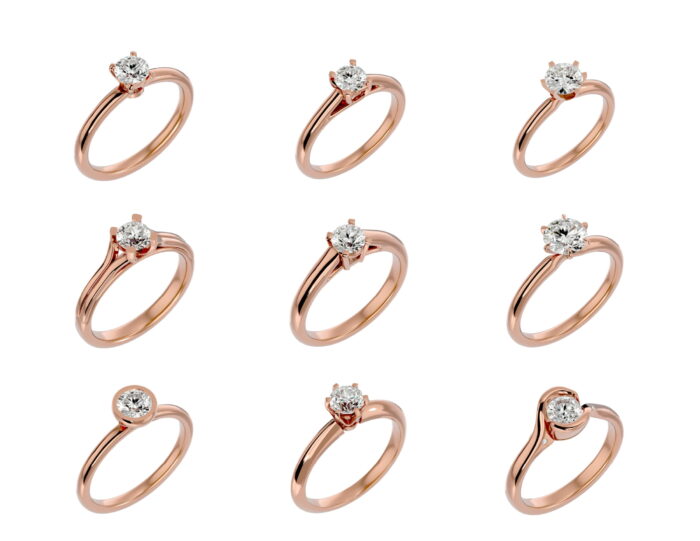 Solitare ring 75 4vr 3vd 6