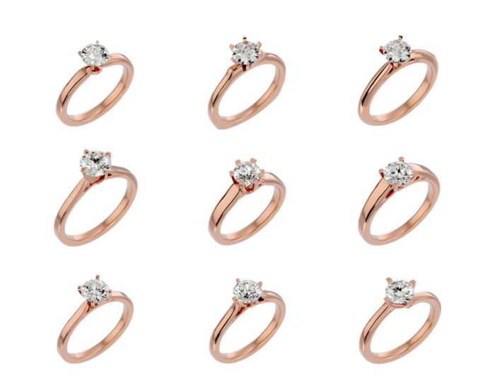 Solitare ring 75 4vr 3vd 7