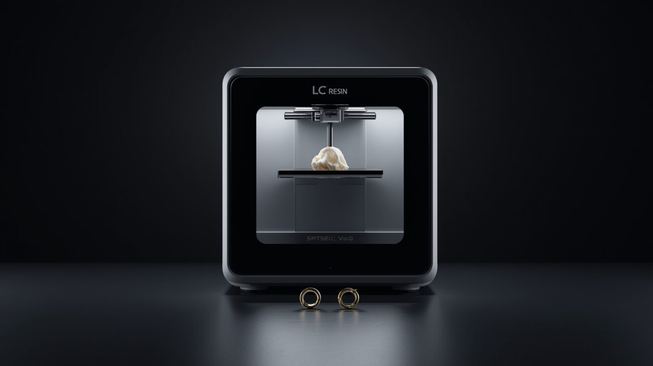 Lucid Origin A modern LCD liquid resin 3D jewelry printer on a 2 1